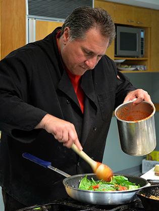 Chef demonstration during cooking class