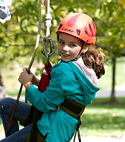 Girl ascends into the trees