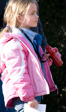 Girl with binoculars