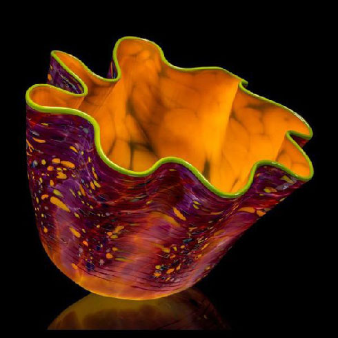 Colorful sculpted glass
