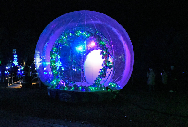 Large snow globe awaits its next photo opportunity