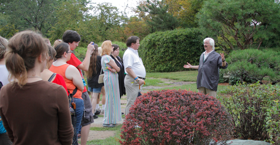 Tour group in the Japanese Garden