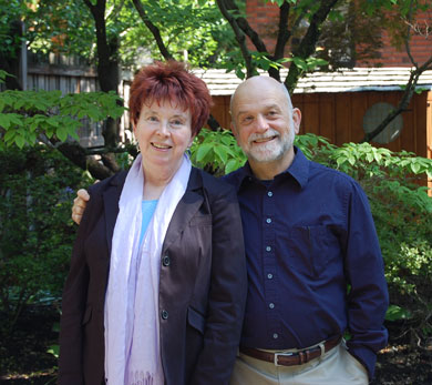 Jacques and Nancy in their home garden