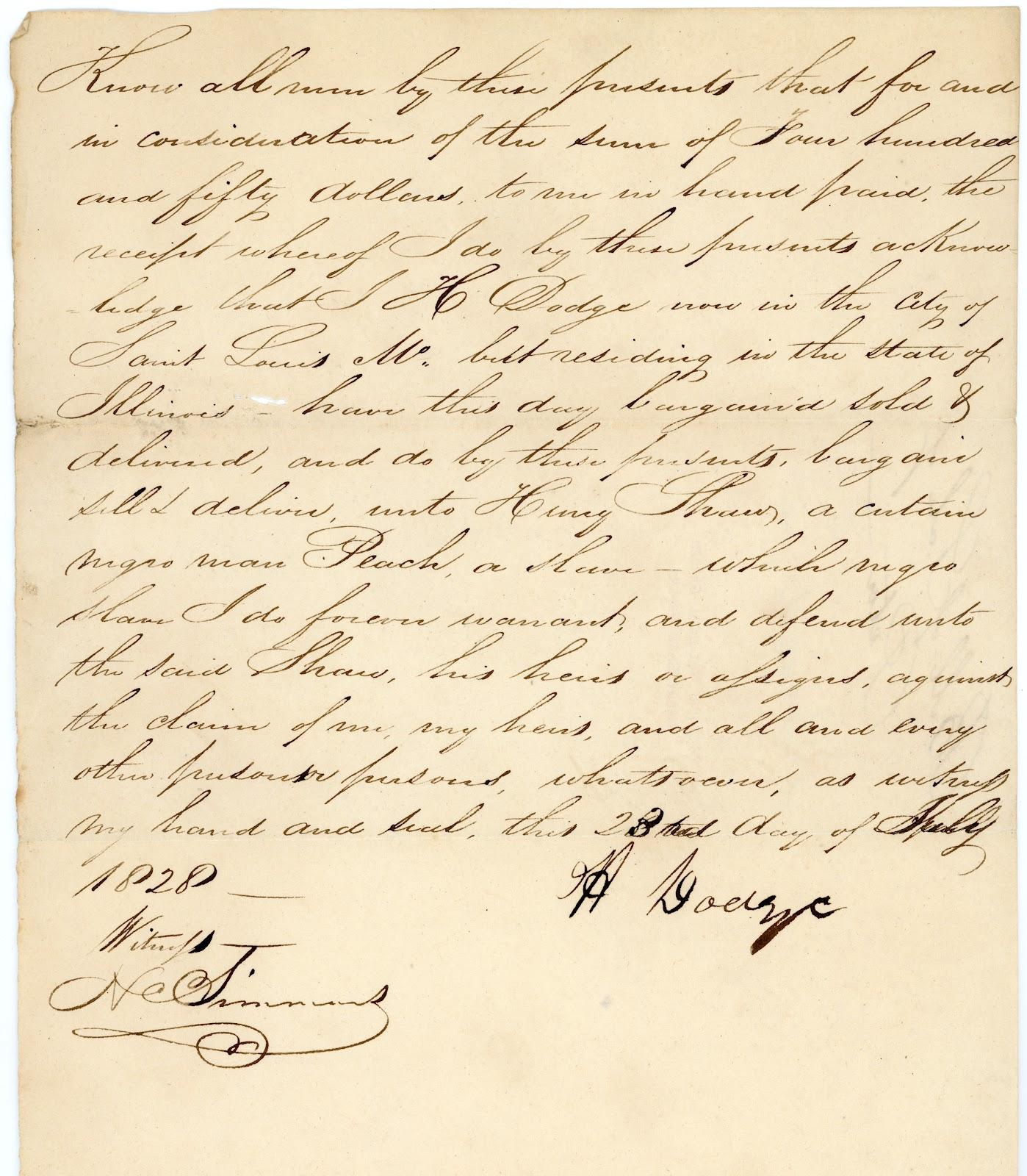 Henry Shaw letter on Missouri Compromise