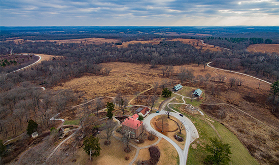 Aerial photo above Bascom House