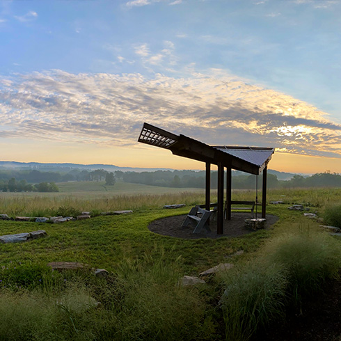 Scenic overlook at sunset