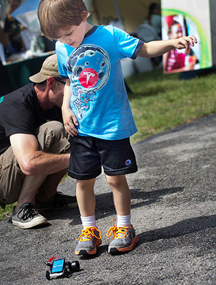 Boy races solar car