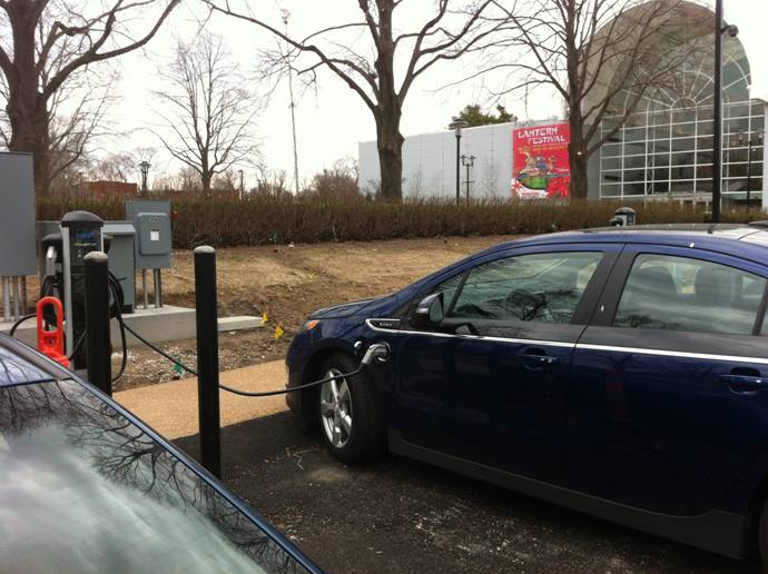 Electric vehicle charging station at The Garden