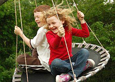 Kids swinging during 2011 Forest Festival