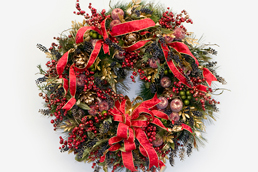Holiday wreath display